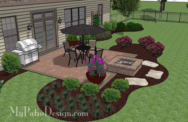landscaping around a square patio - Google Search … | Landscaping .