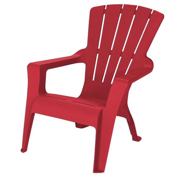 Unbranded Chili Resin Plastic Adirondack Chair-240856 - The Home Dep
