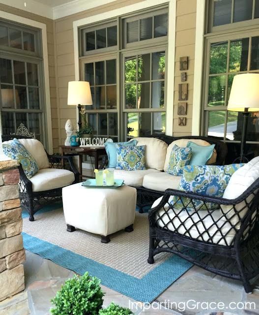 Image result for screened porch furniture layout | Porch furniture .