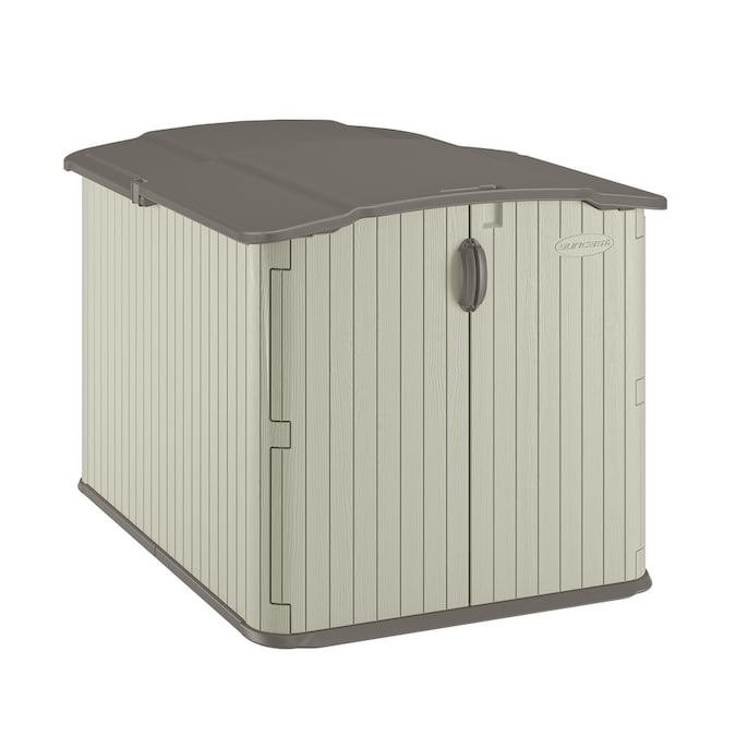 Suncast Vanilla Resin Outdoor Storage Shed (Common: 57-in x 79.625 .