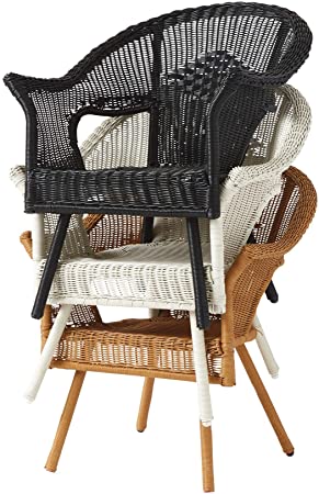 Amazon.com: BrylaneHome Roma All-Weather Wicker Stacking Chair w .