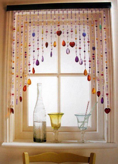 Beads for Window Dressing... | Beaded curtains, Crafts, Boho dec