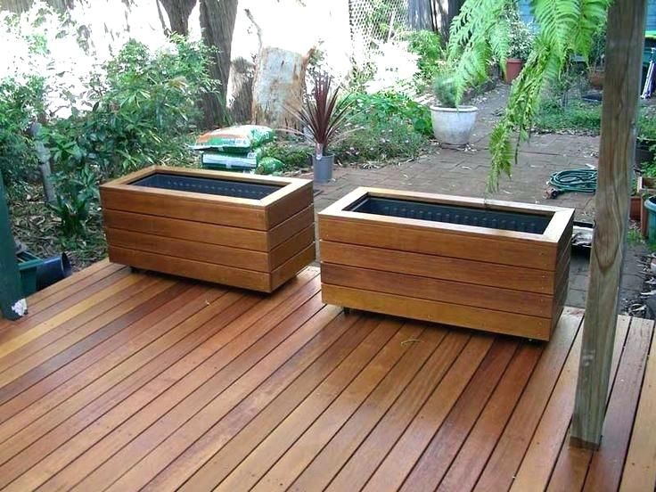 Image result for modern wood planter box | Wood planters, Deck .
