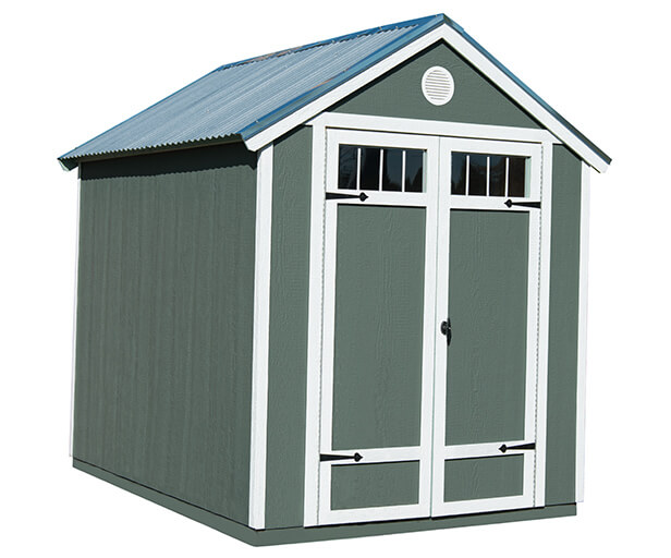 Wood Garden Shed with Metal Roof on Sale - Installed on Si
